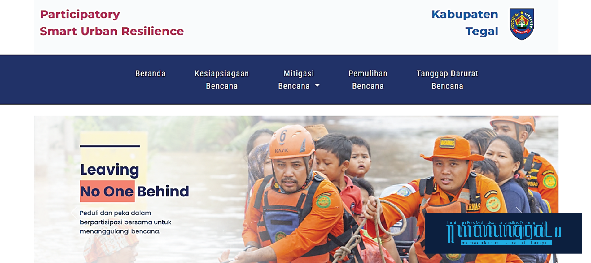 Gambar 1 Tampilan Portal Bencana